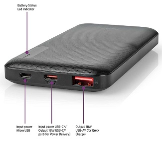 Powerbank UPBKD10000BK (Nedis)