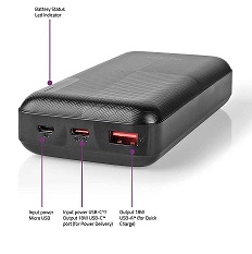 Powerbank UPBKPD20000BK (nedis)